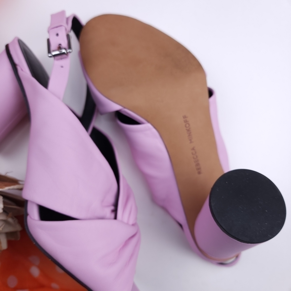 Rebecca Minkoff Pink Slingback 3.5 in Block Heel Size 7m - Picture 10 of 11